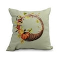 thumbnail image 1 of 18 Inch Cornicopia Wreath Light green Fall Print Decorative Throw Pillow, 1 of 2