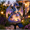 thumbnail image 1 of 18 Inch Crystal Dragon Solar Garden Stake Light, Durable Resin Weather-Resistant Yard Lamp, Fantasy Style Outdoor Decor for Garden Walkways, Porches and Summer Halloween Decorations, 1Pcs, 1 of 12