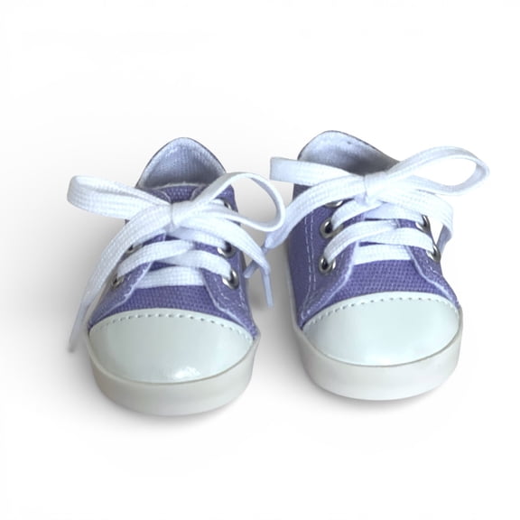 18 Inch Doll Shoes- Lavender Canvas Tennis Shoes Fits 18 Inch Fashion Girl Dolls