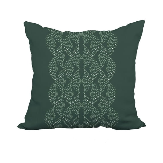 18 Inch Dotted Focus Green Geometric Print Decorative Polyester Throw Pillow with Linen Texture