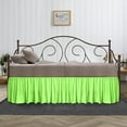thumbnail image 1 of 18 Inch Drop Full Size Parrot Green Solid Day Bed Skirt Lightweight Ruffled Pattern Split Corner Premium Hotal Quality With Flexible Elastic & Fade Resistent, 1 of 4