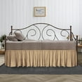 thumbnail image 1 of 18 Inch Drop Full Size Taupe Solid Day Bed Skirt Lightweight Ruffled Pattern Split Corner Premium Hotal Quality With Flexible Elastic & Fade Resistent, 1 of 4