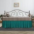 thumbnail image 1 of 18 Inch Drop Full Size Teal Solid Day Bed Skirt Lightweight Ruffled Pattern Split Corner Premium Hotal Quality With Flexible Elastic & Fade Resistent, 1 of 4