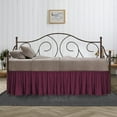 thumbnail image 1 of 18 Inch Drop Full Size Wine Solid Day Bed Skirt Lightweight Ruffled Pattern Split Corner Premium Hotal Quality With Flexible Elastic & Fade Resistent, 1 of 4