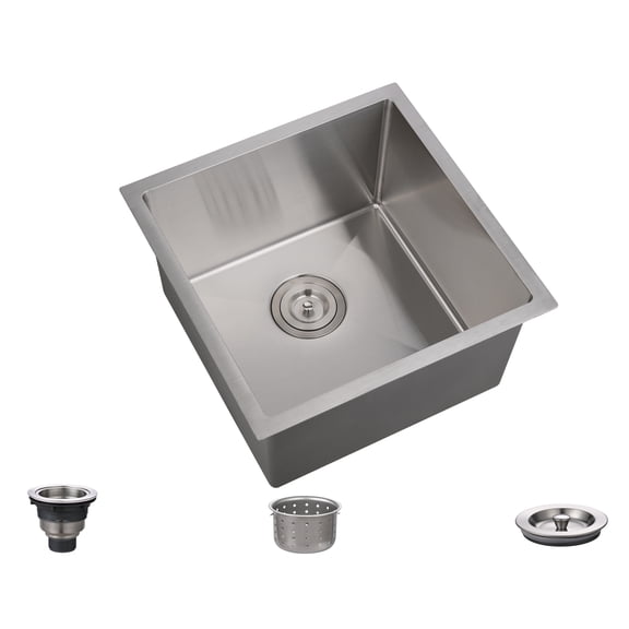 18 Inch Undermount Kitchen Sink Superior Drain Kitchen Sinks Stainless Steel, Deep Single Bowl Integrated Ledge Multifunctional Workstation Set (23"L×19"W×10"D)