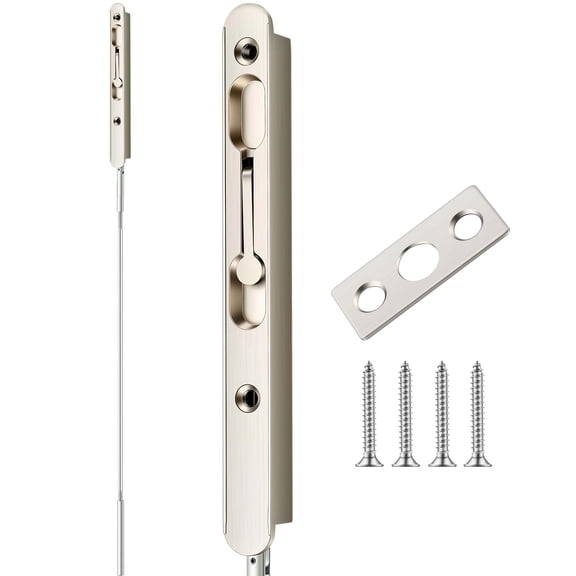 18 Inch Extended Flip Lever Flush Bolt Satin Nickel 1 For Double Door