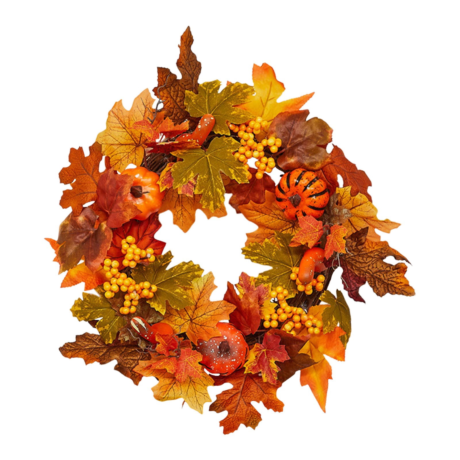 18 Inch Fall Wreath Autumn Decorations for Front Door with Maple Leaves ...