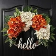 thumbnail image 1 of 18 Inch Fall Wreath Hydrangea Wreath for Front Door Decor, Autumn Wreath Hello Wreath Welcome Sign Fall Hydrangea Wreath for Thanksgiving Harvest Autumn Front Door Wall Window Home Decoration, 1 of 3