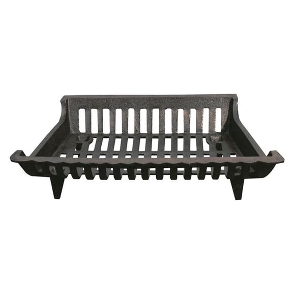 18 Inch Fireplace Log Grate, Heavy Duty Cast Iron Construction for Longevity, Improves Burn Efficiency with Airflow Design, Black