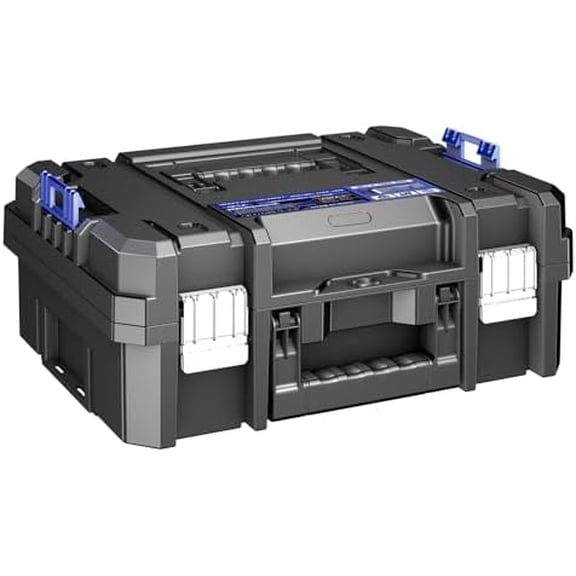 18 Inch Flat Top Tool Box | Stackable Modular Tool Organizer Box Storage System | Garage Storage | Home Repair | Professional Use | (SC1-A)$$Tools