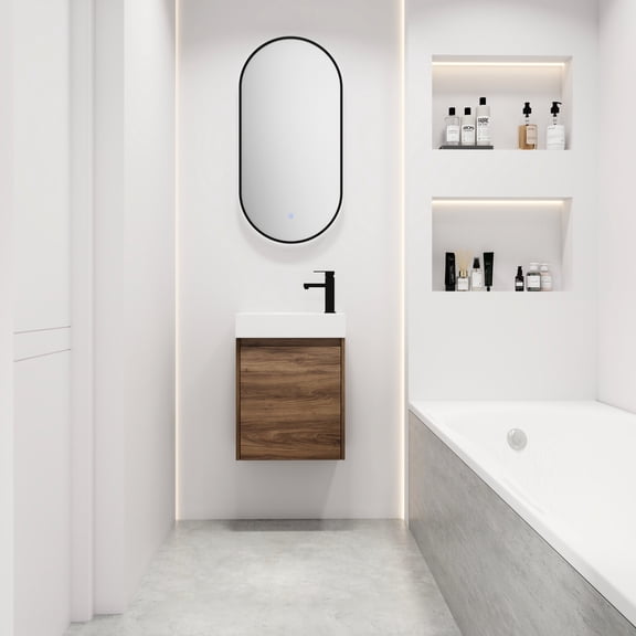 18-Inch Floating Vanity - Scratch & Water-Resistant Surface - Bathroom Storage - Protect from Moisture