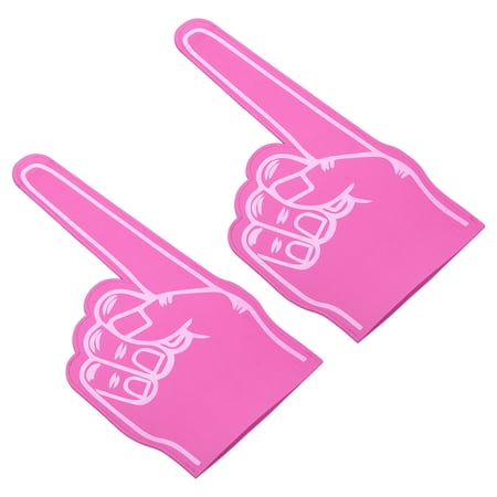 18 Inch Foam Finger Number 1 DIY Blank Foam Hand Cheerleading for Athletics Sport Game Events, Rose Red 2 Pack