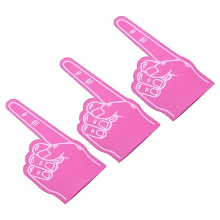 18 Inch Foam Finger Number 1 DIY Blank Foam Hand Cheerleading for Athletics Sport Game Events, Rose Red 3 Pack