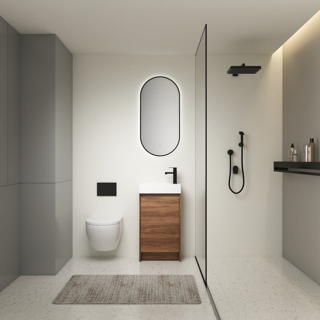 Curated visual reference: Visual Reference: 18 Inch Freestanding Bathroom Vanity With Single Sink Soft Closing