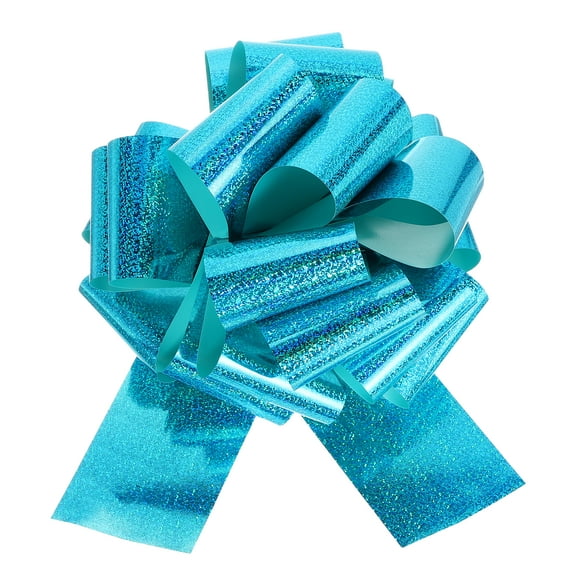 18 Inch Giant Large Pull Bow 1 Pcs Big Glitter Metallic Car Bows Ribbon for Wedding Presents Gift Wrapping Christmas, Green Blue