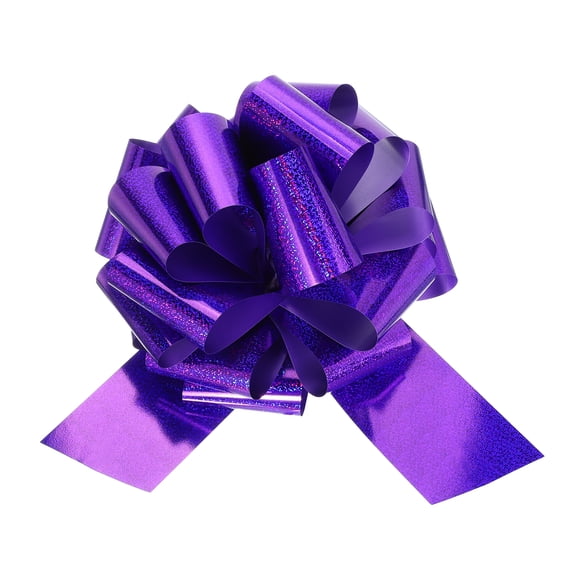 18 Inch Giant Large Pull Bow 1 Pcs Big Glitter Metallic Car Bows Ribbon for Wedding Presents Gift Wrapping Christmas, Purple