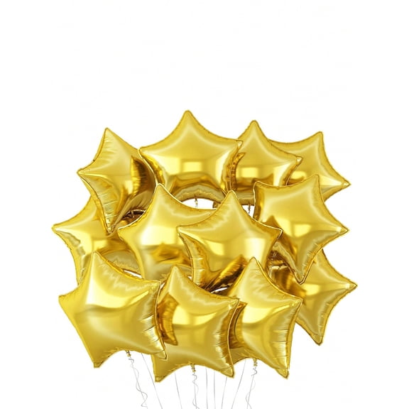 18 Inch Gold Star Shaped Foil Balloons Large Helium Aluminum Foil Balloons Suitable For Graduation Ceremony Birthday Anniversary