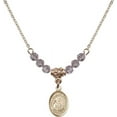 thumbnail image 1 of 18-Inch Hamilton Gold Plated Necklace w/ 4mm Light Purple February Birth Month Stone Beads and Our Lady of the Railroad Charm, 1 of 1
