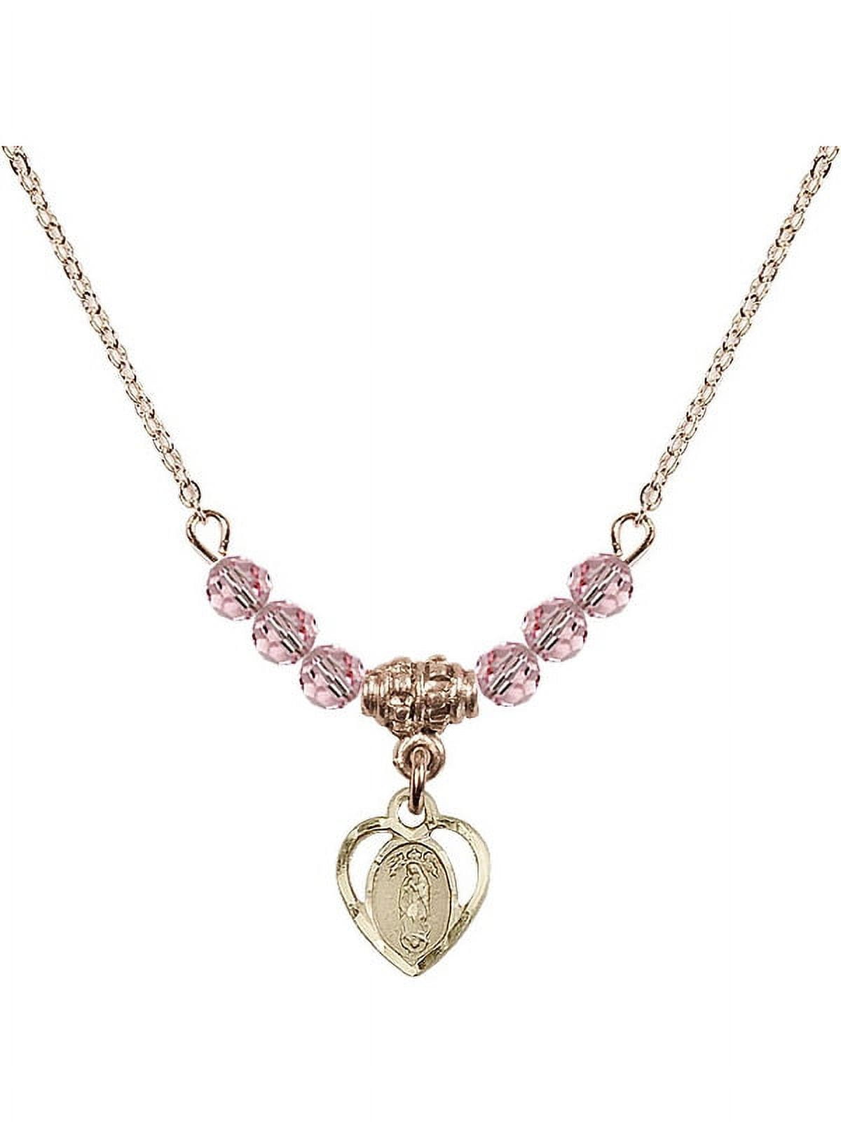 18-Inch Hamilton Gold Plated Necklace w/ 4mm Light Rose Pink