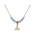 thumbnail image 1 of 18-Inch Hamilton Gold Plated Necklace with 4mm Blue March Birth Month Stone Beads and Trinity Irish Knot Charm, 1 of 1