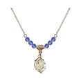 thumbnail image 1 of 18-Inch Hamilton Gold Plated Necklace with 4mm Blue September Birth Month Stone Beads and Guardian Angel Charm, 1 of 1