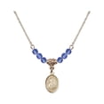 thumbnail image 1 of 18-Inch Hamilton Gold Plated Necklace with 4mm Blue September Birth Month Stone Beads and Our Lady of the Railroad Charm, 1 of 1