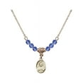 thumbnail image 1 of 18-Inch Hamilton Gold Plated Necklace with 4mm Blue September Birth Month Stone Beads and Scapular Charm, 1 of 1