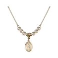 thumbnail image 1 of 18-Inch Hamilton Gold Plated Necklace with 4mm Faux-Pearl Beads and Saint Angela Merici Charm, 1 of 1