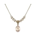 thumbnail image 1 of 18-Inch Hamilton Gold Plated Necklace with 4mm Faux-Pearl Beads and Saint Daria Charm, 1 of 1