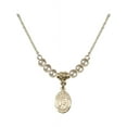thumbnail image 1 of 18-Inch Hamilton Gold Plated Necklace with 4mm Faux-Pearl Beads and Saint Elizabeth of Hungary Charm, 1 of 1