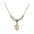 thumbnail image 1 of 18-Inch Hamilton Gold Plated Necklace with 4mm Faux-Pearl Beads and Saint Januarius Charm, 1 of 1