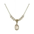 thumbnail image 1 of 18-Inch Hamilton Gold Plated Necklace with 4mm Faux-Pearl Beads and Saint Rose Philippine Duchesne Charm, 1 of 1