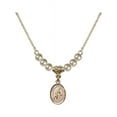 thumbnail image 1 of 18-Inch Hamilton Gold Plated Necklace with 4mm Faux-Pearl Beads and Saint Sebastian/Basketball Charm, 1 of 1