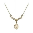 thumbnail image 1 of 18-Inch Hamilton Gold Plated Necklace with 4mm Faux-Pearl Beads and Saint Stephen the Martyr Charm, 1 of 1