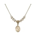 thumbnail image 1 of 18-Inch Hamilton Gold Plated Necklace with 4mm Faux-Pearl Beads and Saint Wenceslaus Charm, 1 of 1