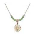 thumbnail image 1 of 18-Inch Hamilton Gold Plated Necklace with 4mm Green August Birth Month Stone Beads and Our Lady of Guadalupe Charm, 1 of 1