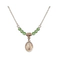 thumbnail image 1 of 18-Inch Hamilton Gold Plated Necklace with 4mm Green August Birth Month Stone Beads and Our Lady of Tears Charm, 1 of 1