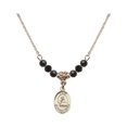 thumbnail image 1 of 18-Inch Hamilton Gold Plated Necklace with 4mm Jet Birth Month Stone Beads and First Reconciliation Charm, 1 of 1