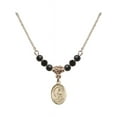 thumbnail image 1 of 18-Inch Hamilton Gold Plated Necklace with 4mm Jet Birth Month Stone Beads and Saint Dymphna Charm, 1 of 1