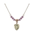 thumbnail image 1 of 18-Inch Hamilton Gold Plated Necklace with 4mm Light Purple February Birth Month Stone Beads and Miraculous Charm, 1 of 1