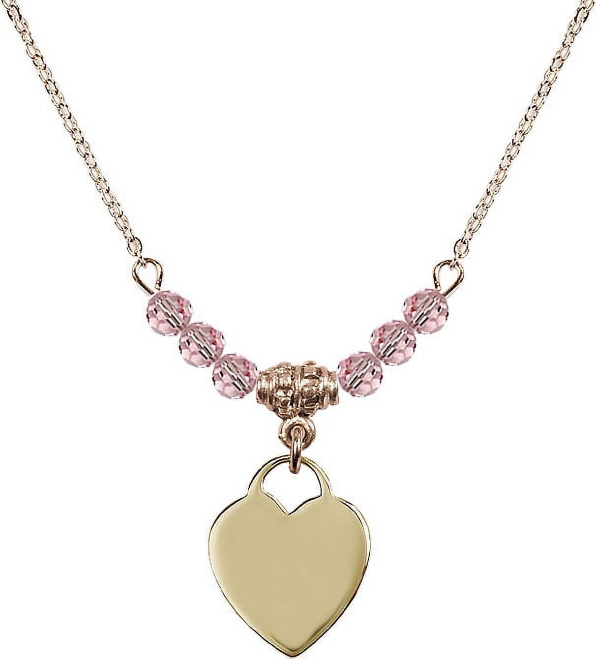 18-Inch Hamilton Gold Plated Necklace with 4mm Light Rose Pink