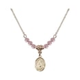 thumbnail image 1 of 18-Inch Hamilton Gold Plated Necklace with 4mm Light Rose Pink October Birth Month Stone Beads and Saint Mary Magdalene Charm, 1 of 1