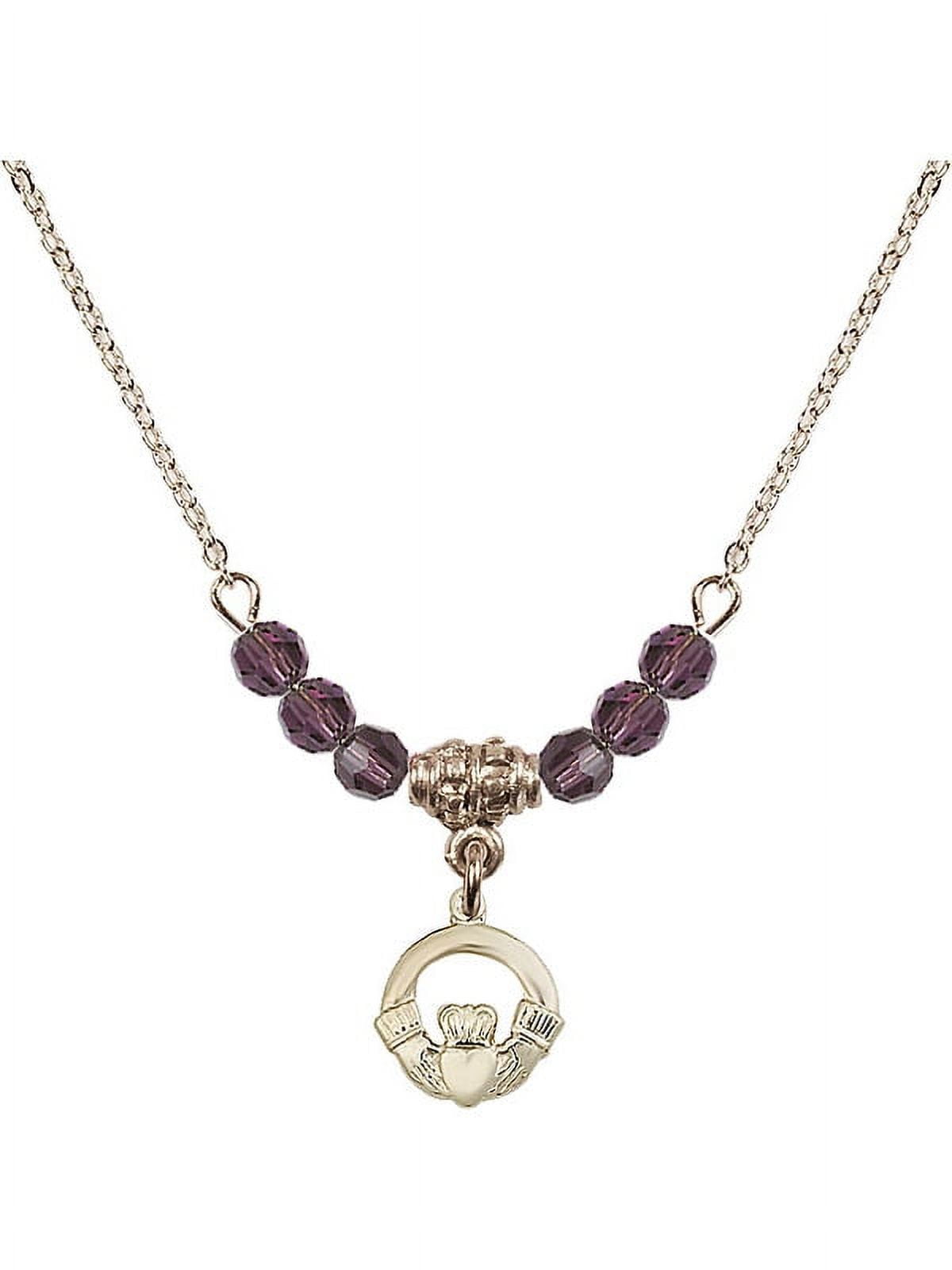 18-Inch Hamilton Gold Plated Necklace with 4mm Purple February