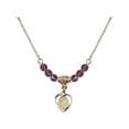 thumbnail image 1 of 18-Inch Hamilton Gold Plated Necklace with 4mm Purple February Birth Month Stone Beads and Saint Christopher Charm, 1 of 1
