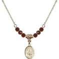 thumbnail image 1 of 18-Inch Hamilton Gold Plated Necklace with 4mm Red January Birth Month Stone Beads and Lord Is My Shepherd Charm, 1 of 1