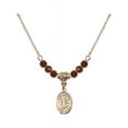 thumbnail image 1 of 18-Inch Hamilton Gold Plated Necklace with 4mm Red January Birth Month Stone Beads and Saint Dominic de Guzman Charm, 1 of 1