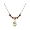thumbnail image 1 of 18-Inch Hamilton Gold Plated Necklace with 4mm Red January Birth Month Stone Beads and Scapular Charm, 1 of 1