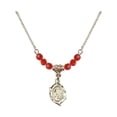thumbnail image 1 of 18-Inch Hamilton Gold Plated Necklace with 4mm Red July Birth Month Stone Beads and Guardian Angel Charm, 1 of 1