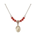 thumbnail image 1 of 18-Inch Hamilton Gold Plated Necklace with 4mm Red July Birth Month Stone Beads and Holy Spirit Charm, 1 of 1