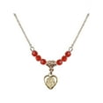 thumbnail image 1 of 18-Inch Hamilton Gold Plated Necklace with 4mm Red July Birth Month Stone Beads and Saint Jude Charm, 1 of 1